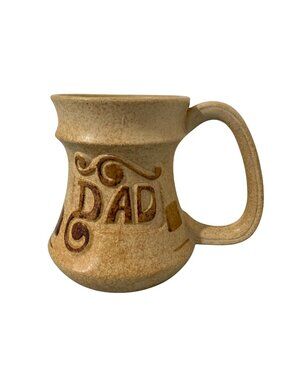 Vintage Pottery Craft DAD Coffee Tea Mug Cup Color Brown Father's Day Gift